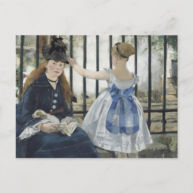 Carte Postale Le Chemin de fer - Manet Impressionniste Peinture  (Devant)