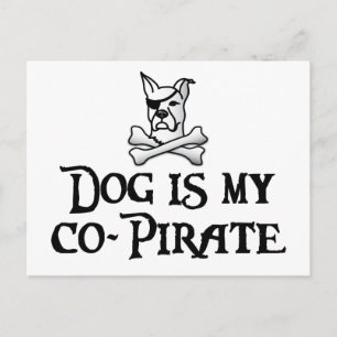 Carte Postale Le chien est mon co-pirate