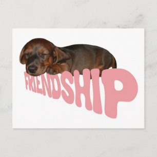 Carte Postale Le chiot d'amitié / chien est le meilleur ami de l