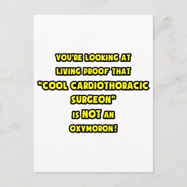 Carte Postale Le chirurgien cardiothoracique cool n'est pas un o (Devant)
