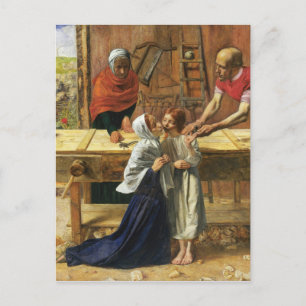 Carte Postale Le Christ dans la boutique de charpentier de son p