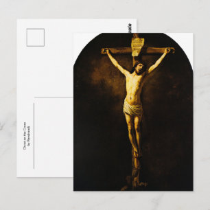 Carte Postale Le Christ en croix par Rembrandt