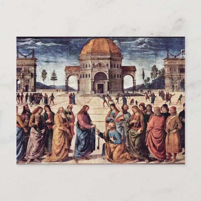 Carte Postale Le Christ Met Saint Pierre Les Clés Au Royaume (Devant)