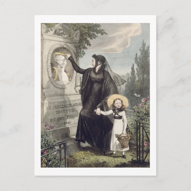 Carte Postale Le cimetière de Pere Lachaise, imprimé par Charles (Devant)