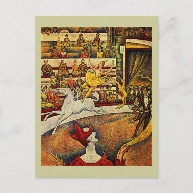Carte Postale Le cirque de Georges Seurat (1891) (Devant)