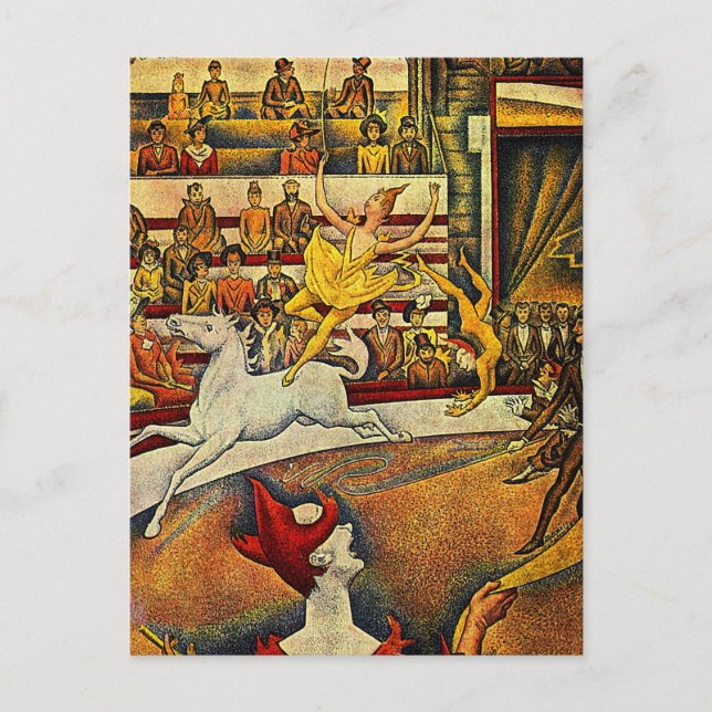 Carte Postale Le cirque de Georges Seurat (1891) (Devant)