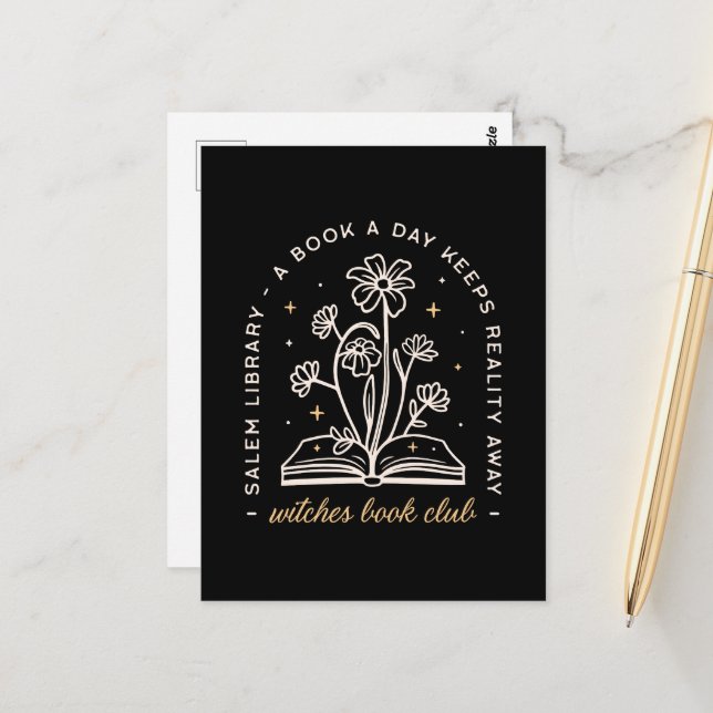 Carte Postale Le club de livre sorcier (Devant/Arrière en situation)