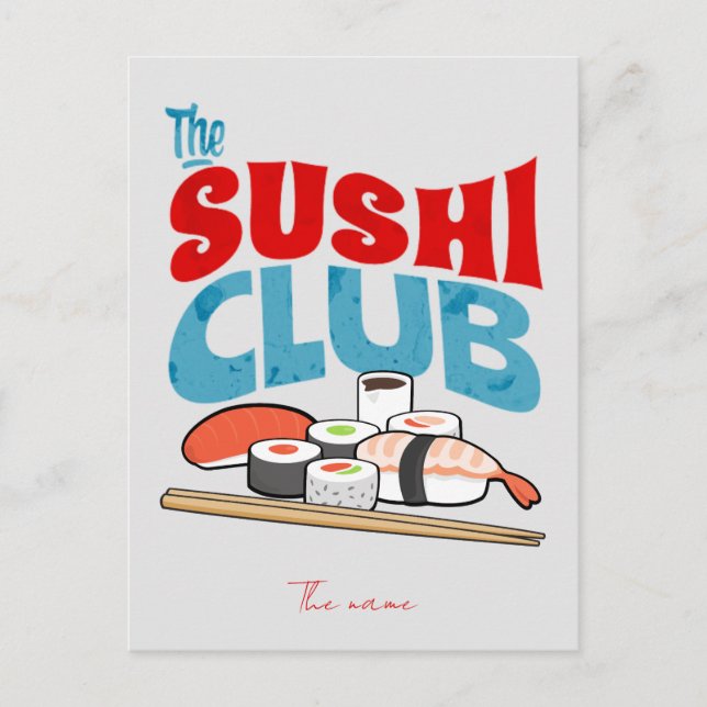 Carte Postale le club de sushi, les sushis (Devant)