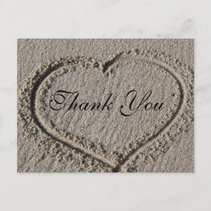 Carte Postale Le coeur dans le Merci du sable
