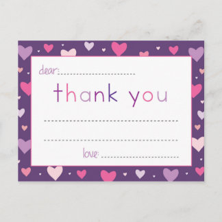 Carte Postale Le coeur des enfants se remplit dans le vide Merci
