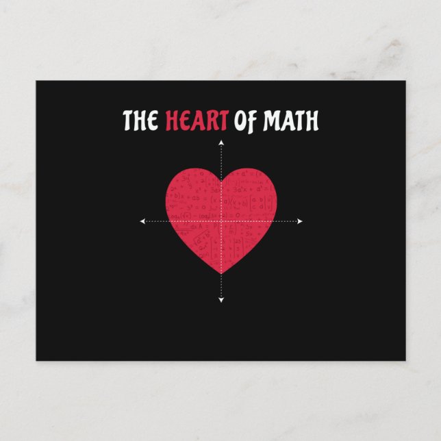 Carte Postale Le Coeur des mathématiques Saint Valentin Les math (Devant)