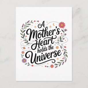 Carte Postale Le cœur d'une mère contient l'univers