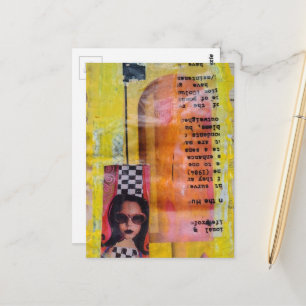 Carte Postale Le collage mixte de friandises sucrées