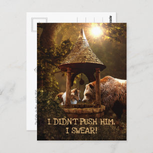 Carte Postale Le Collie, le garçon, et le puits - Drôle