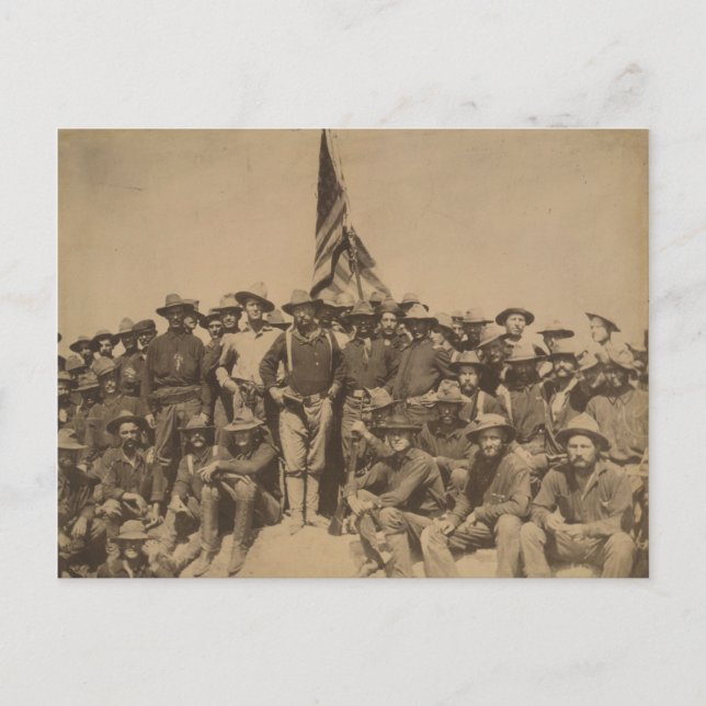 Carte Postale Le colonel Roosevelt et ses Rough Riders (Devant)