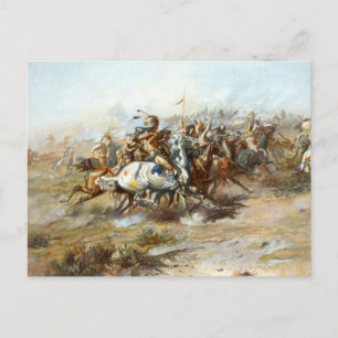 Carte Postale Le combat de Custer Bataille de Little Bighorn Rus