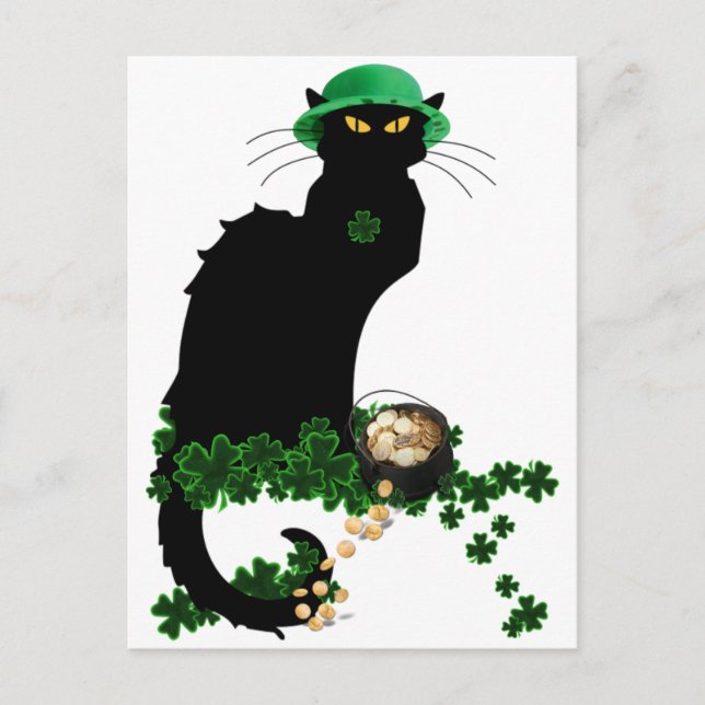 Carte Postale Le Conversation Noir Clover Saint Patrick's Day (Devant)