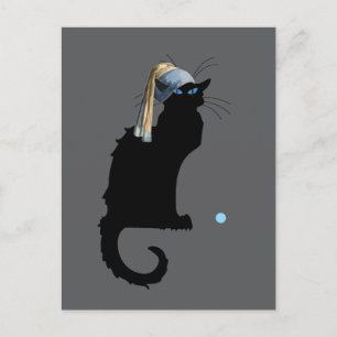 Carte Postale Le Conversation Noir et Blue Pearl,