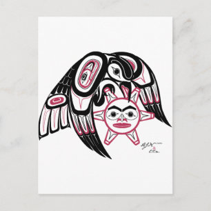 Carte Postale Le corbeau vole le soleil