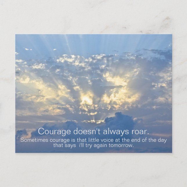 Carte Postale Le courage ne rugit pas toujours - Citation instin (Devant)