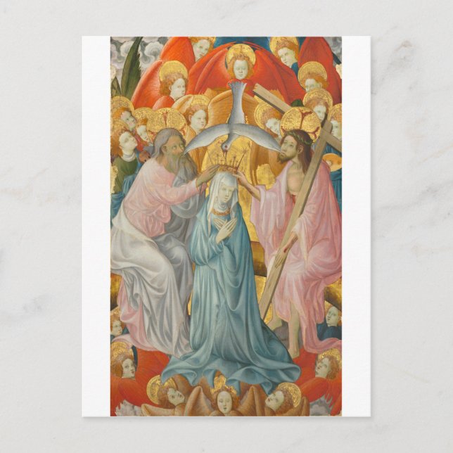 Carte Postale Le couronnement de la Vierge avec la Trinité, huil (Devant)