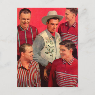 Carte Postale Le cow-boy Paw des années 1950 et ses garçons
