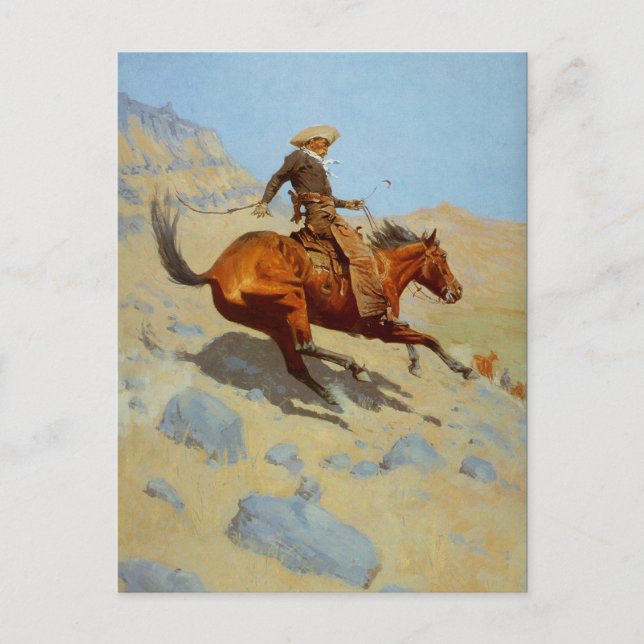 Carte Postale Le Cowboy de Frederic Remington (1902) (Devant)