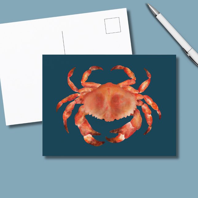 Carte Postale Le crabe côtier (Brown crab coastal crustacean postcard)