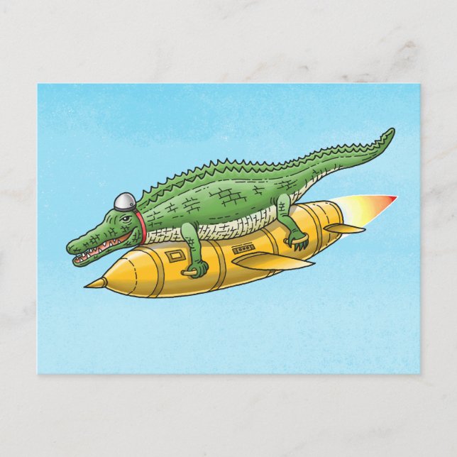 Carte Postale Le Crocodile Fusée (Devant)