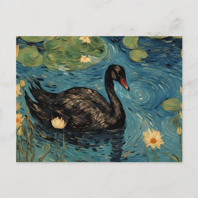 Carte Postale Le cygne noir Faux Van Gogh (Devant)