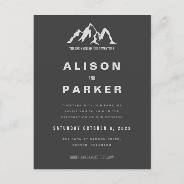 CARTE POSTALE LE DÉBUT DE NOTRE AVENTURE-FAIRE-PART DE MARIAGE (Devant)