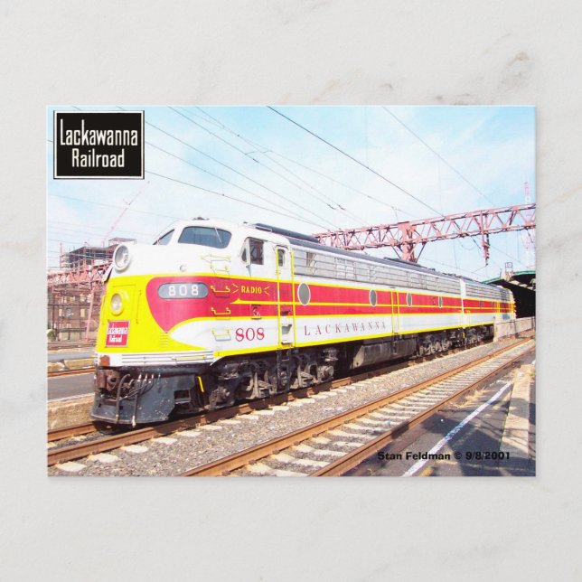 Carte Postale Le Delaware Lackawanna et locomotive occidentale (Devant)