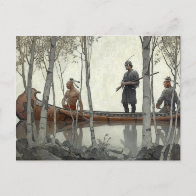 Carte Postale Le Dernier des Mohicans par N. C. Wyeth (Devant)