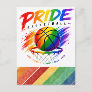 Carte Postale Le design thématique arc-en-ciel de basket-ball Pr