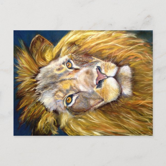 CARTE POSTALE LE DESSIN DE PASTEL DE CHALK LION D'OR (Devant)