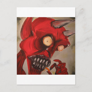 Carte Postale Le diable mange des choux au fromage