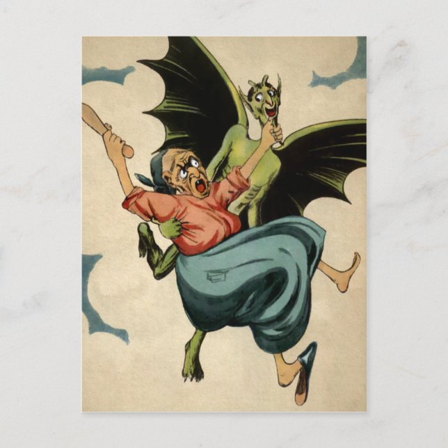 Carte Postale Le diable vert vintage (Devant)