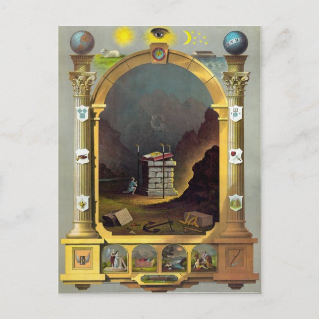 Carte Postale Le diagramme maçonnique (Devant)