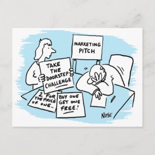 Carte Postale Le directeur marketing endure un argumentaire de v
