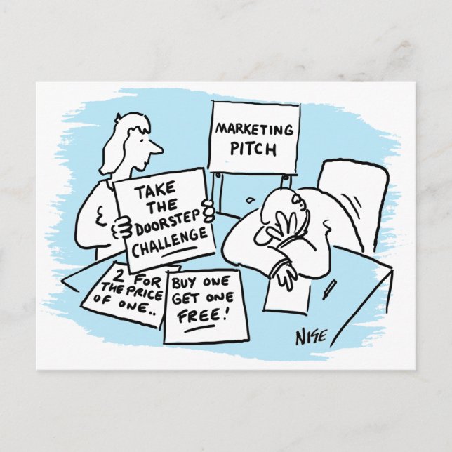Carte Postale Le directeur marketing subit un argumentaire de ve (Devant)