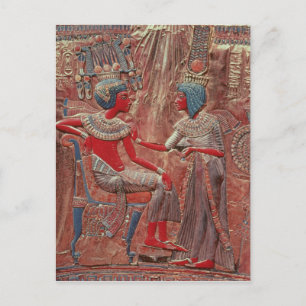 Carte Postale Le dos du trône de Tutankhamun