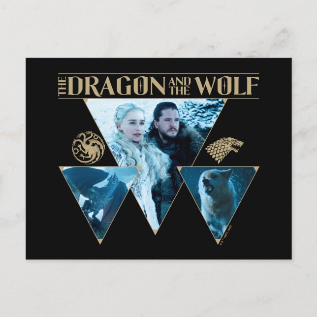 Carte Postale Le Dragon et le Wolf Daenerys & Jon Graphic (Devant)