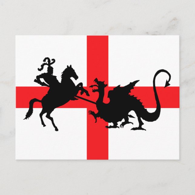 Carte Postale Le drapeau anglais George et le dragon (Devant)