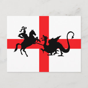 Carte Postale Le drapeau anglais George et le dragon