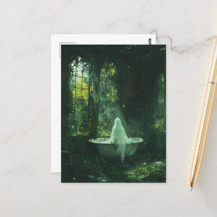 Carte Postale Le fantôme dans la baignoire de la maison abandonn