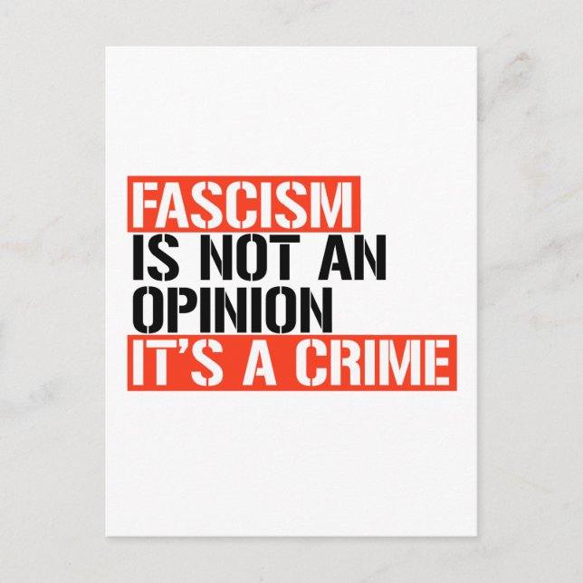 Carte Postale Le fascisme n'est pas une opinion (Devant)