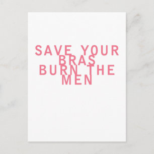 Carte Postale Le féminisme Sauvez votre soutien-gorge Brûler les