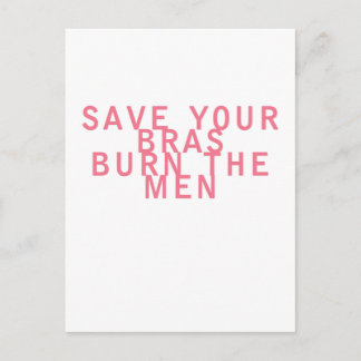 Carte Postale Le féminisme Sauvez votre soutien-gorge Brûler les