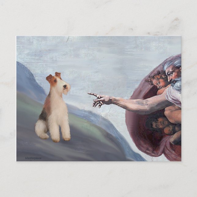 Carte Postale Le fil du député de Dieu Fox Terrier (M) (Devant)