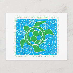 Carte Postale Le football de plage de tortue